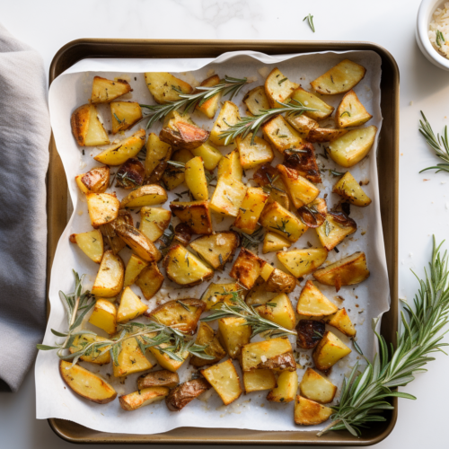 Garlic Rosemary Potatoes - Arrange and Bake