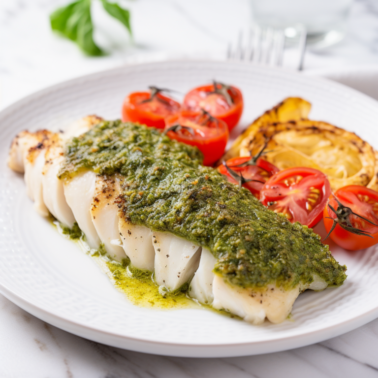 Grilled Haddock: Pesto