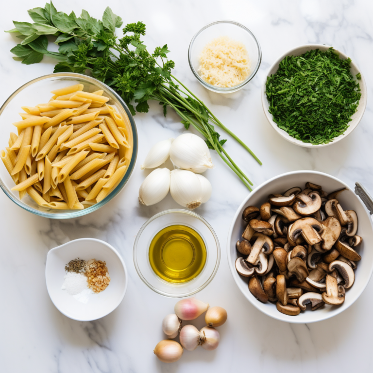 Mushroom Pesto Pasta - Ingredients