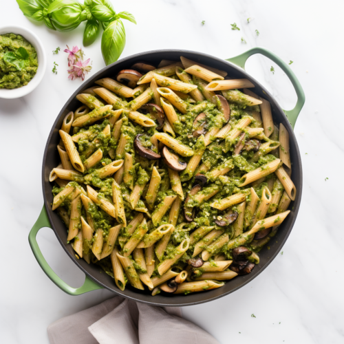 Mushroom Pesto Pasta